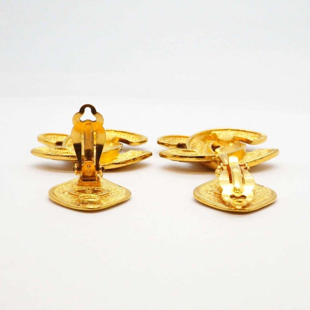 CHANEL Gold Logo Earrings - Picture 3 of 9